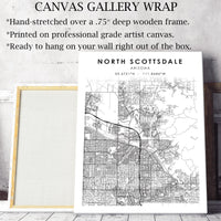 North Scottsdale, Arizona Scandinavian Map Print 