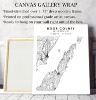 
              Door County, Wisconsin Scandinavian Map Print 
            