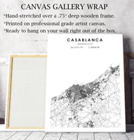 
              Casablanca, Morocco Scandinavian Style Map Print 
            