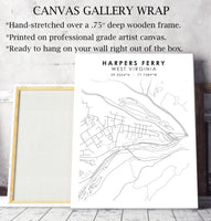 
              Harpers Ferry, West Virginia Scandinavian Map Print 
            