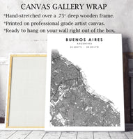 
              Buenos Aires, Argentina Scandinavian Style Map Print 
            