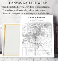 
              Cedar Rapids, Iowa Scandinavian Map Print 
            