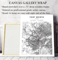 
              Fort Worth, Texas Scandinavian Map Print 
            