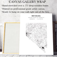 Nevada, United States Scandinavian Style Map Print 