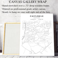 Castlemilk, Scotland Scandinavian Style Map Print 