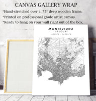 
              Montevideo, Uruguay Scandinavian Style Map Print 
            