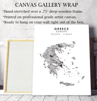 
              Greece Scandinavian Style Map Print 
            