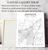 
              Henderson, North Carolina Scandinavian Map Print 
            