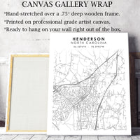 Henderson, North Carolina Scandinavian Map Print 