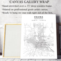 Helena, Montana Scandinavian Map Print 