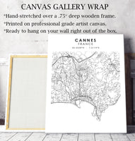 
              Cannes, France Scandinavian Style Map Print 
            