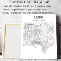Cannes, France Scandinavian Style Map Print 