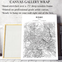 Rome, Italy Scandinavian Style Map Print 