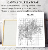
              Fargo, North Dakota Scandinavian Map Print 
            