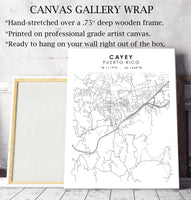 
              Cayey, Puerto Rico Scandinavian Style Map Print 
            