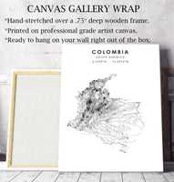 
              Colombia, South America Scandinavian Style Map Print 
            