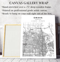 
              Omaha, Nebraska Scandinavian Map Print 
            