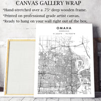 Omaha, Nebraska Scandinavian Map Print 