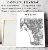 
              San Diego, California Scandinavian Map Print 
            