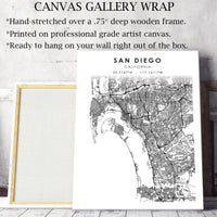 San Diego, California Scandinavian Map Print 