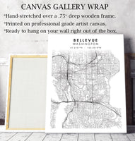 
              Bellevue, Washington Scandinavian Map Print 
            