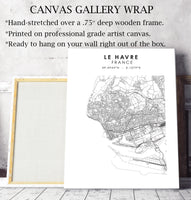 
              Le Havre, France Scandinavian Style Map Print 
            