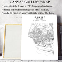 Le Havre, France Scandinavian Style Map Print 