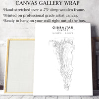 Gibraltar Scandinavian Style Map Print 