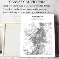 Medellin, Colombia Scandinavian Map Print 