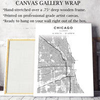 Chicago, Illinois Scandinavian Map Print 