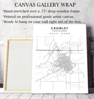 
              Crowley, Louisiana Scandinavian Map Print 
            