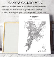
              Mumbai, India Scandinavian Style Map Print 
            
