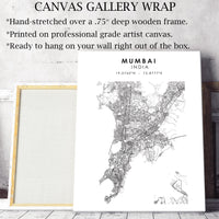 Mumbai, India Scandinavian Style Map Print 
