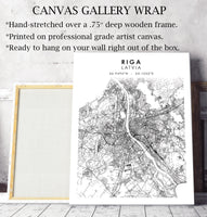 
              Riga, Latvia Scandinavian Style Map Print 
            