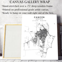 Cancún, Mexico Scandinavian Style Map Print