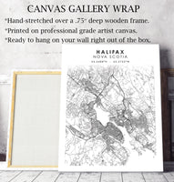 
              Halifax, Nova Scotia Scandinavian Style Map Print 
            