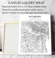 
              Richmond, Virginia Scandinavian Map Print 
            