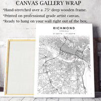 Richmond, Virginia Scandinavian Map Print 