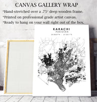 
              Karachi, Pakistan Scandinavian Style Map Print 
            