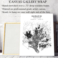 Karachi, Pakistan Scandinavian Style Map Print 