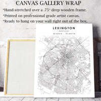 Lexington, Kentucky Scandinavian Map Print 