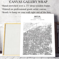 Mesa, Arizona Scandinavian Map Print 