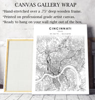 
              Cincinnati, Ohio Scandinavian Map Print 
            