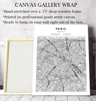 
              Paris, France Scandinavian Style Map Print 
            