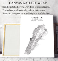 
              Lebanon Scandinavian Style Map Print 
            