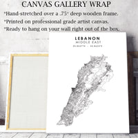 Lebanon Scandinavian Style Map Print 