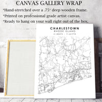 Charlestown, Rhode Island Scandinavian Map Print 