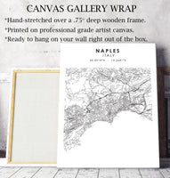 
              Naples, Italy Scandinavian Style Map Print 
            