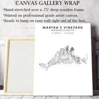 Martha's Vineyard, Massachusetts Scandinavian Map Print 