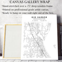 Gig Harbor, Washington Scandinavian Map Print 